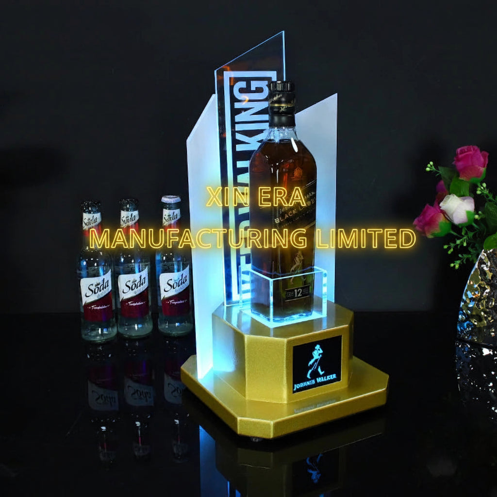 Custom Bottle Glorifiers with Premium LED Light Base for Nightclubs