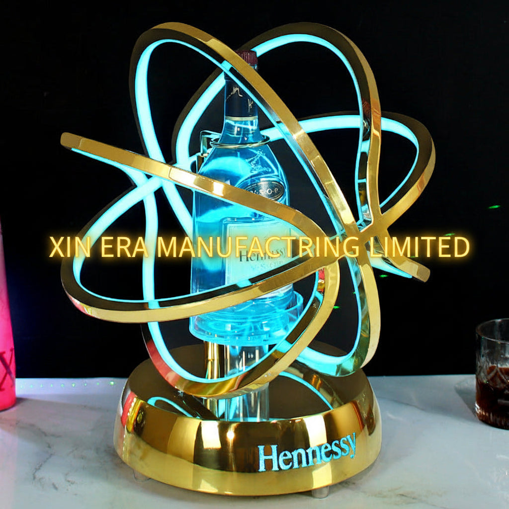 Xinera-Stainless-Steel-Golden-Atom-LED-Bottle-Glorifier-VIP-Display-Factory-Real-Shot