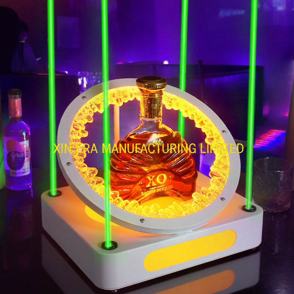 Xinera-Laser-Crystal-Halo-LED-Bottle-Glorifier-Green-Laser-Beam-VIP-Display-Factory-Real-Shot