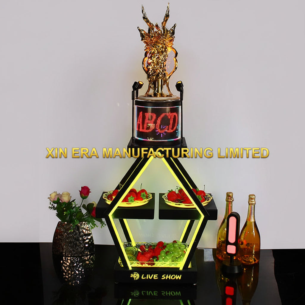 ustomizable electronic display LED bottle presenter for VIP bottle service