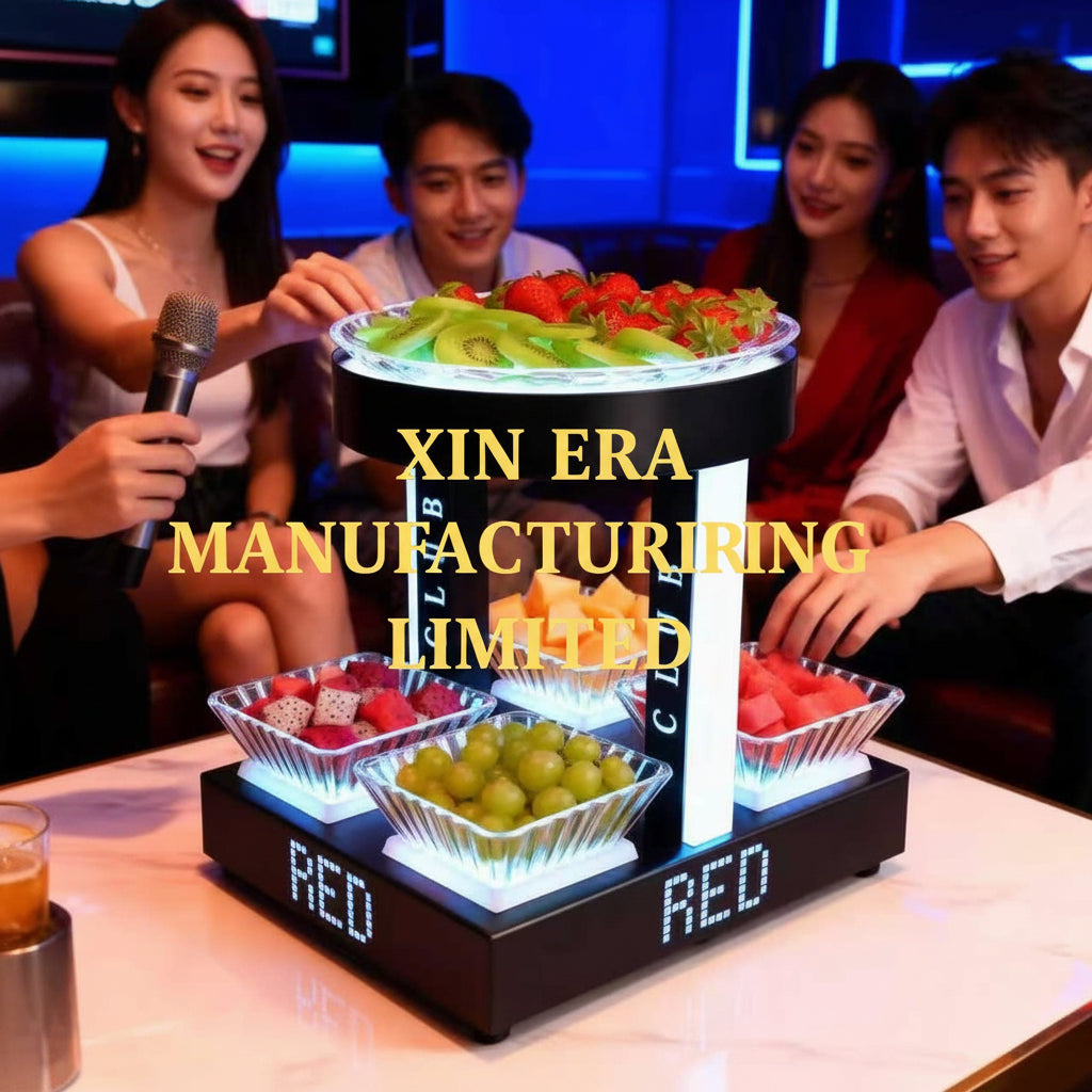 Xinera-Custom-Logo-LED-Fruit-Tray-Double-Tier-Luminous-Snack-Service-Rack-Nightclub-Factory-Real-Shot