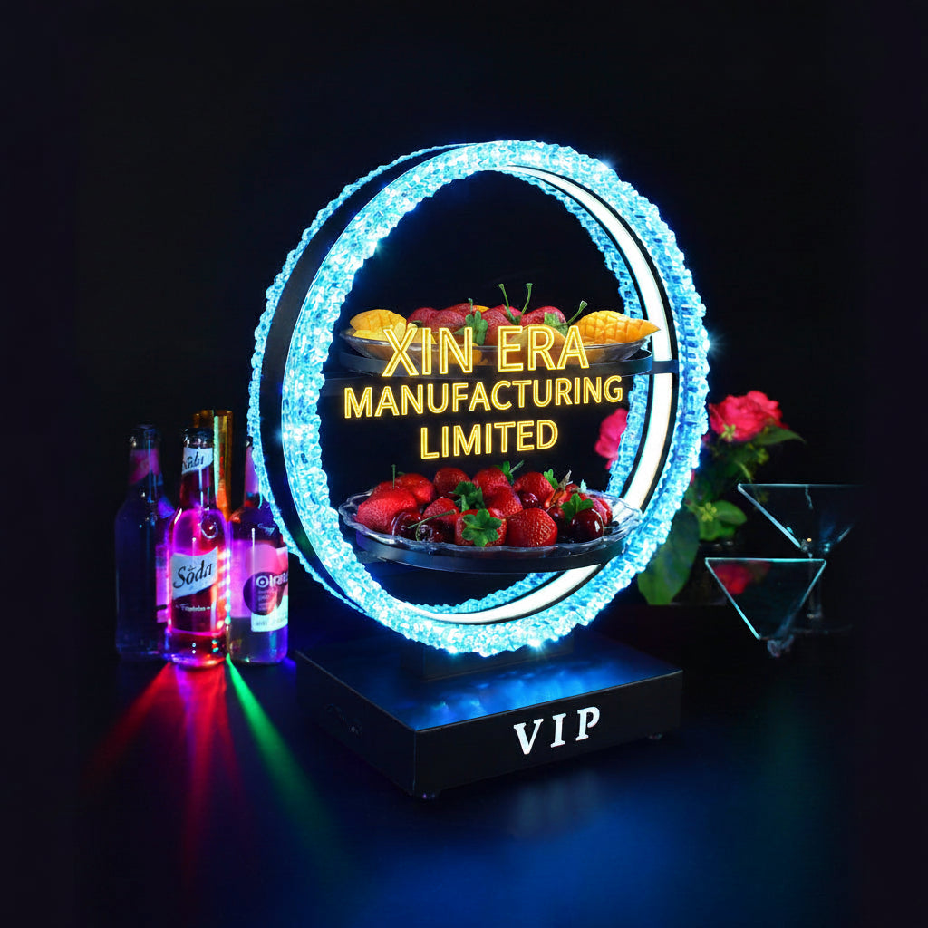 Xinera-Custom-VIP-Logo-LED-Fruit-Bowl-Double-Layer-Circular-Luminous-Cupcake-Serving-Tray-Alternative-Cake-Stand-Nightclub-VIP-Service-Factory-Real-Shot