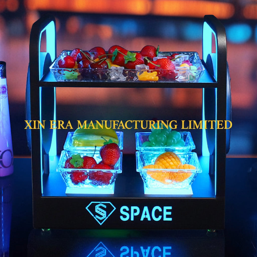 Xinera-LED-Infinity-Mirror-Fruit-Tray-Double-Tier-Luminous-Serving-Rack-SPACE-Custom-Logo-Real-Shot