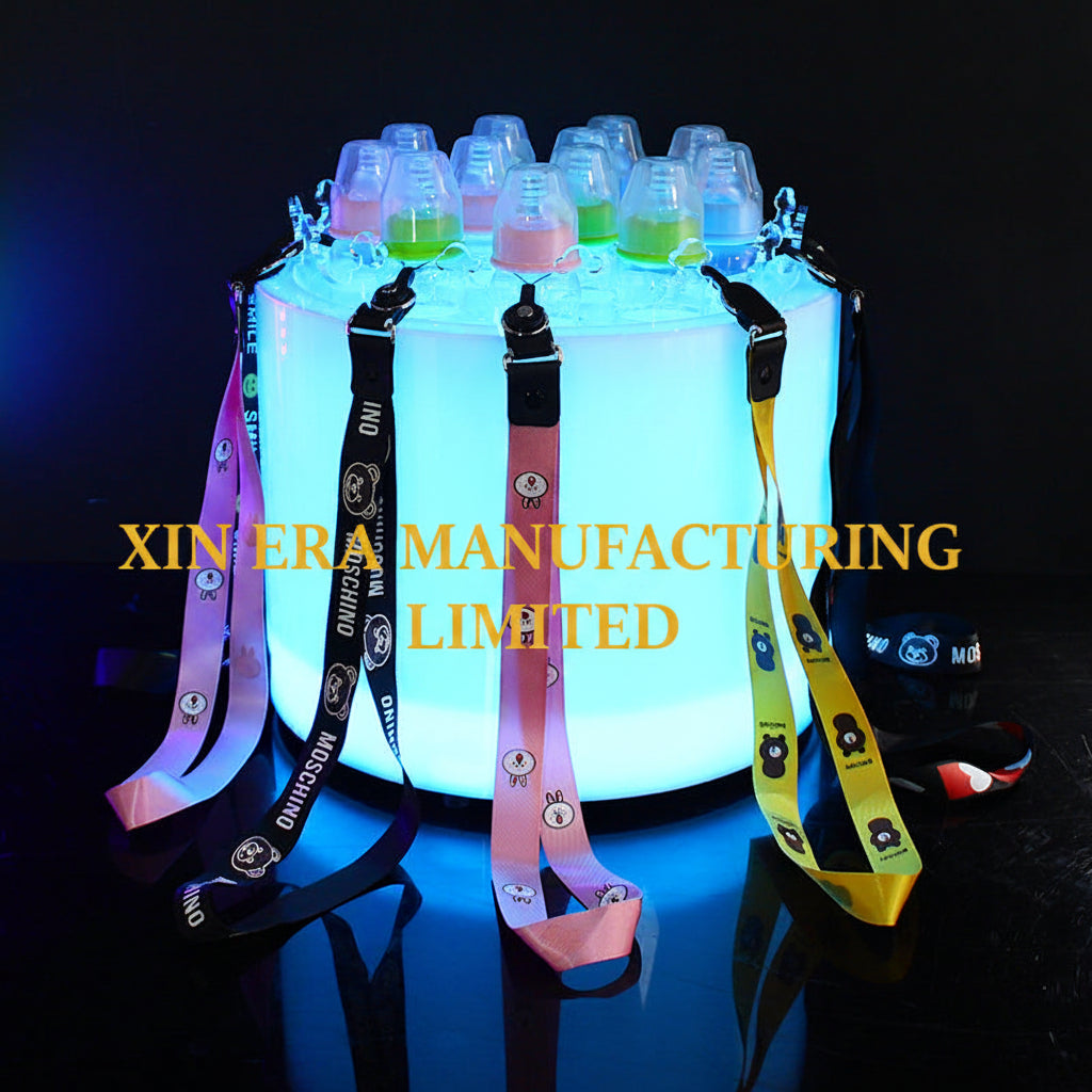Xinera-Green-Slatted-LED-Bottle-Display-Kumbat-Craft-Beer-Custom-Logo-Factory-Real-Shot