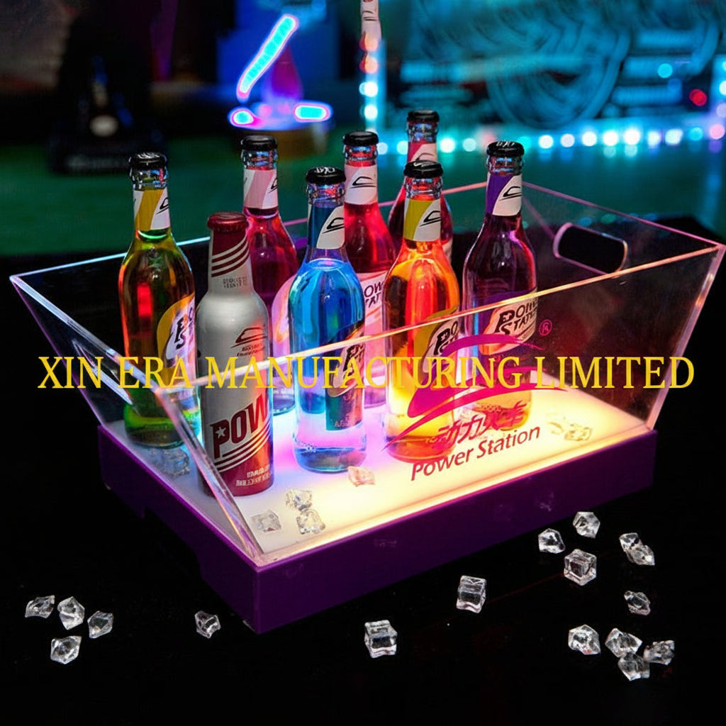 Xinera-Tsingtao-Beer-Custom-LED-Bottle-Glorifier-Tiered-Luminous-Display-Case-Nightclub-Factory-Real-Shot