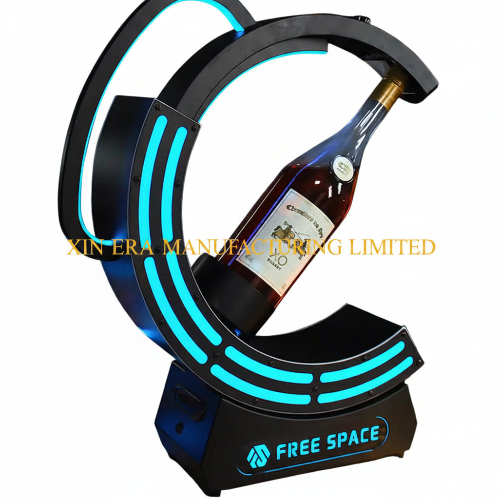 Xinera-C-Shape-Rotating-LED-Bottle-Glorifier-360-Degree-Swivel-VIP-Spirit-Presenter-Real-Shot