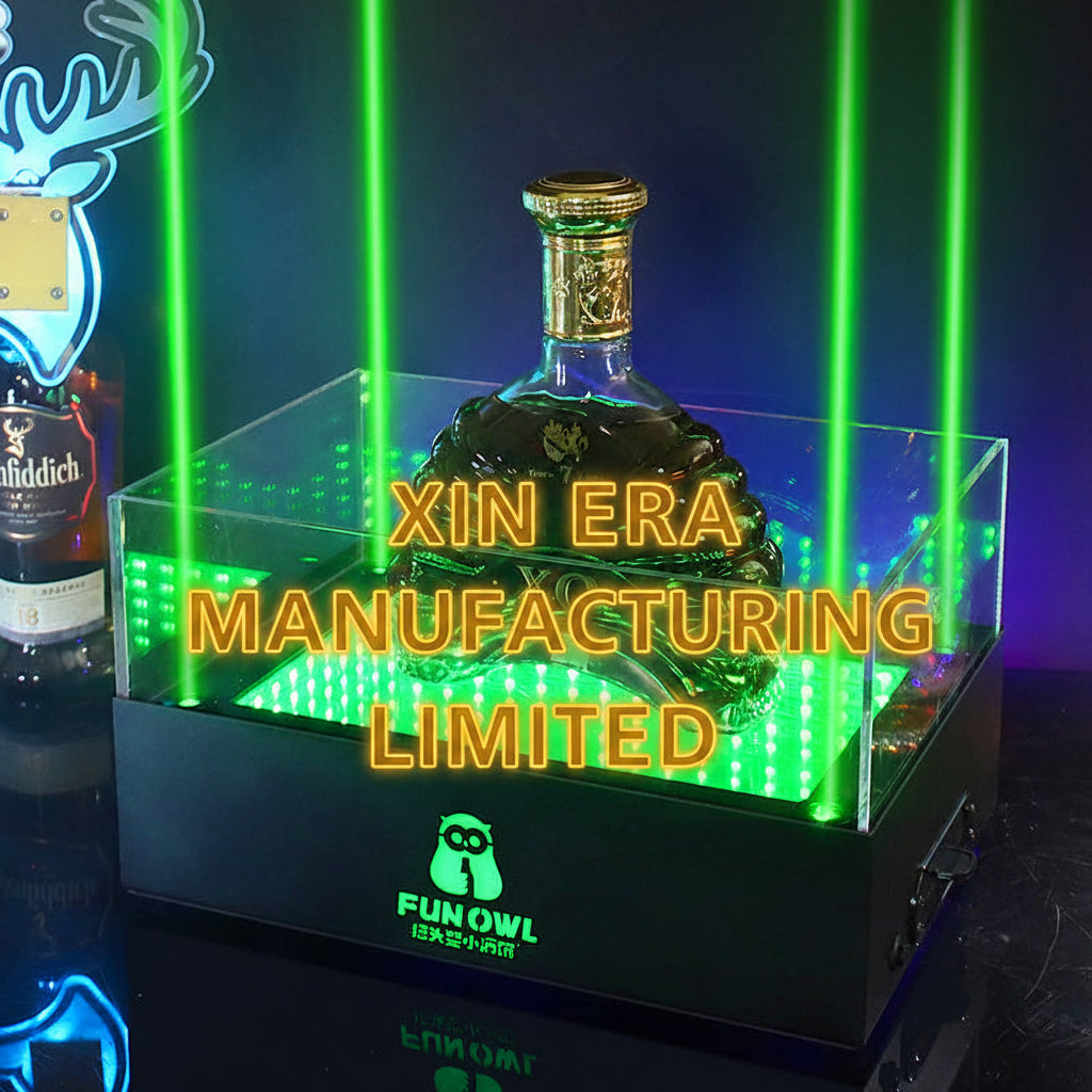 Xinera-Laser-Infinity-Mirror-LED-Bottle-Glorifier-Green-Laser-Beam-VIP-Display-Factory-Real-Shot