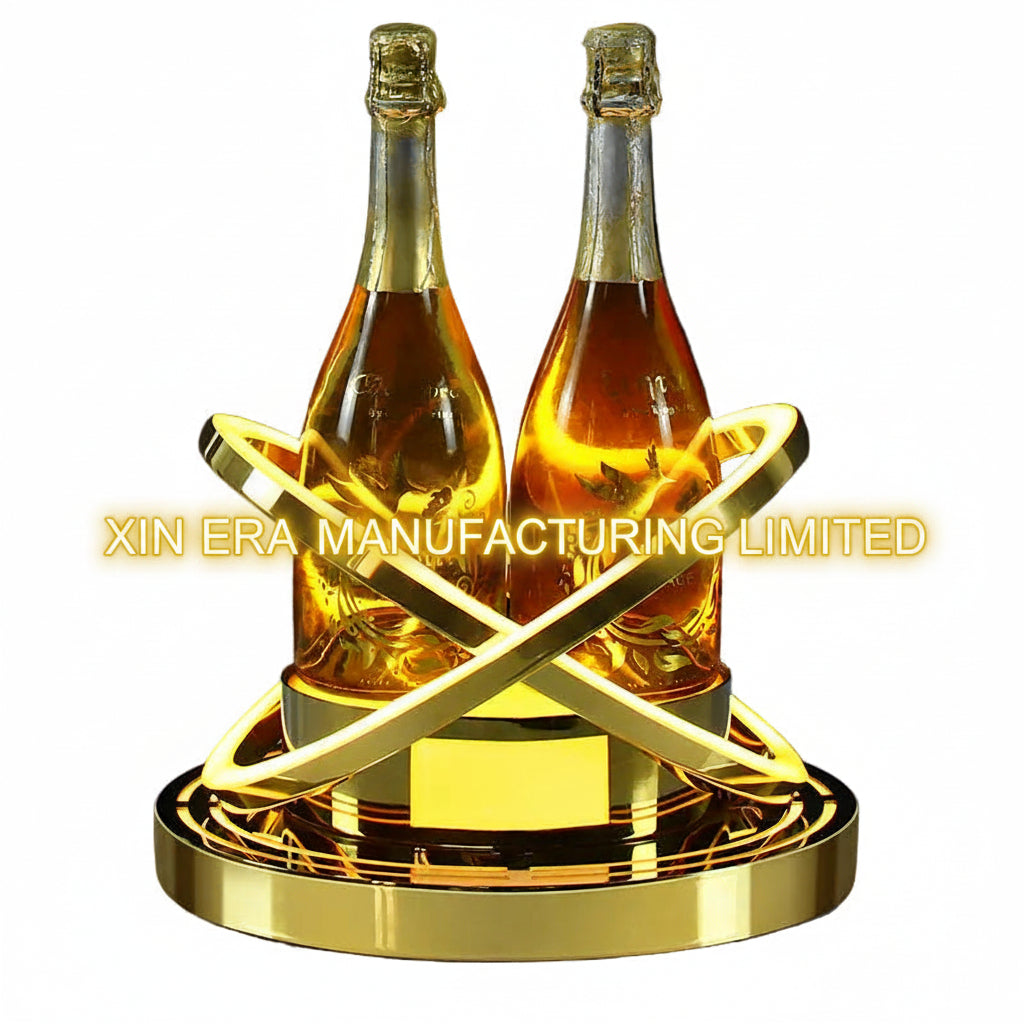Xinera-Custom-Gold-Orbit-LED-Bottle-Glorifier-Triple-Ring-Luminous-Liquor-Display-Base-VIP-Service-Factory-Real-Shot