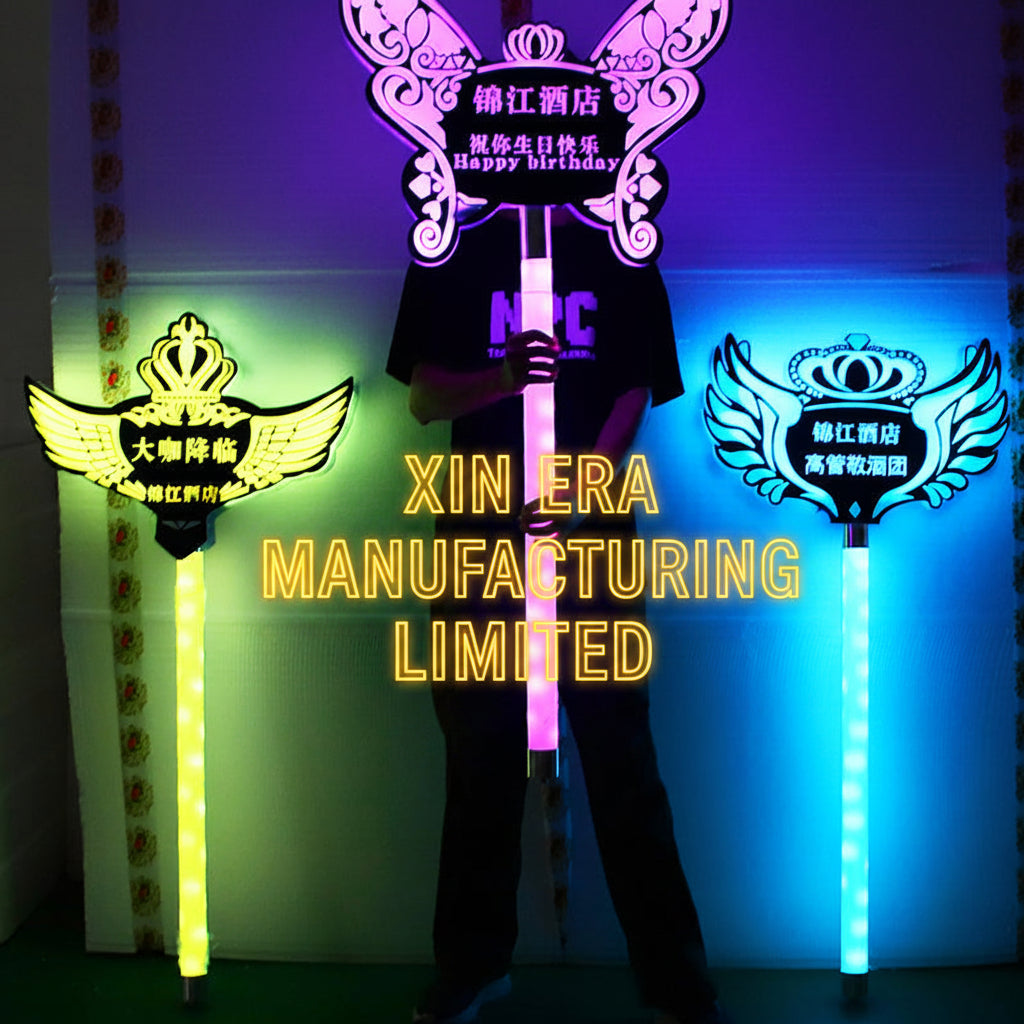Xinera-Crown-Wing-LED-Handheld-Presenter-Sign-with-Luminous-Handle-VIP-Service-Nightclub-Branding