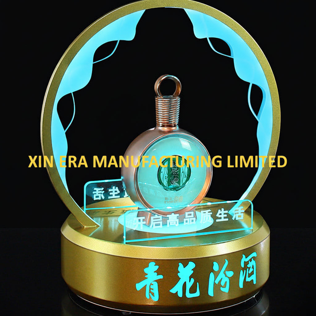 Xinera-Custom-LED-Rotatable-Bottle-Glorifier-Green-Luminous-Liquor-Display-Base-VIP-Service-Factory-Real-Shot