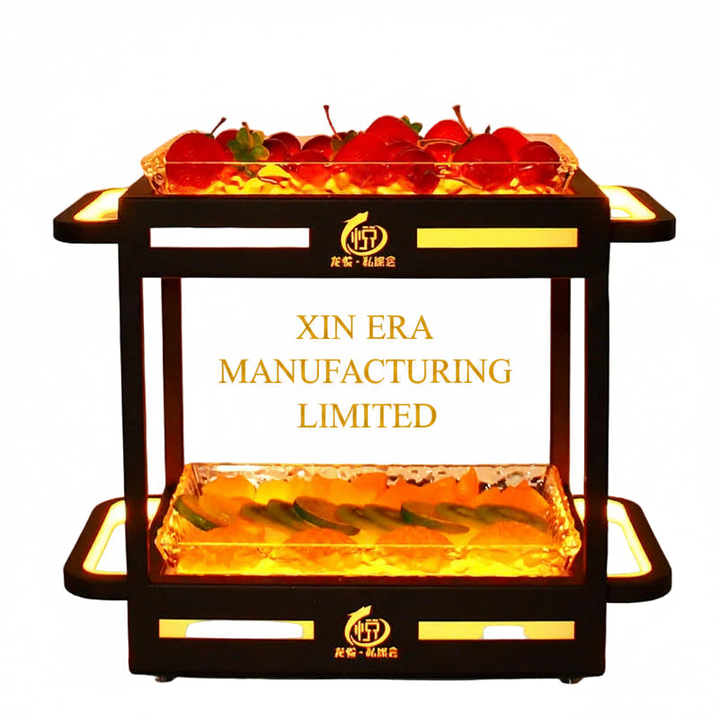 Xinera-Double-Tier-LED-Fruit-Tray-Warm-Luminous-Snack-Service-Rack-Custom-Club-Tableware-Real-Shot