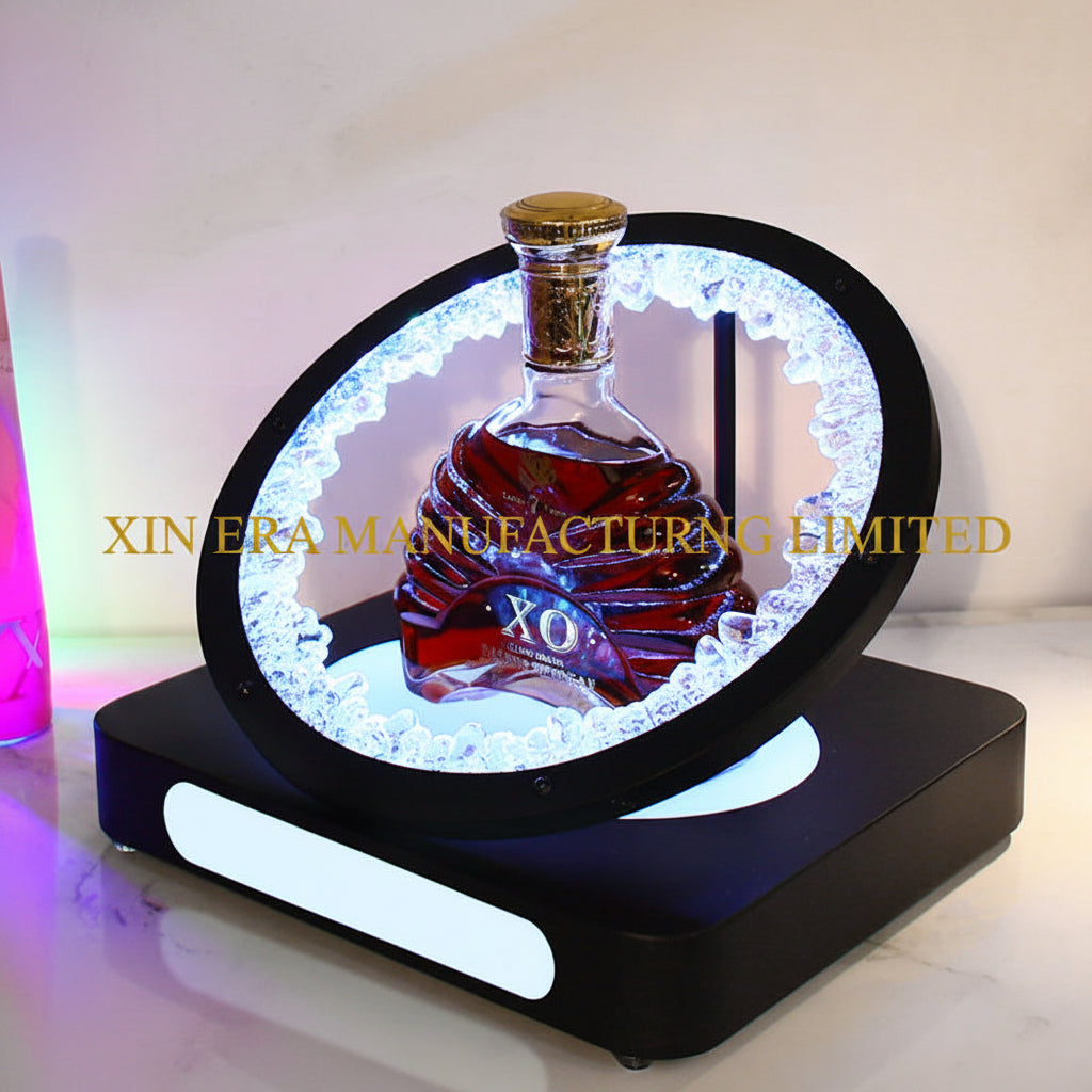 Stainless-Steel-RGB-LED-Bottle-Glorifier-Mirror-Finish-Chrome-VIP-Spirit-Display-by-Xinera