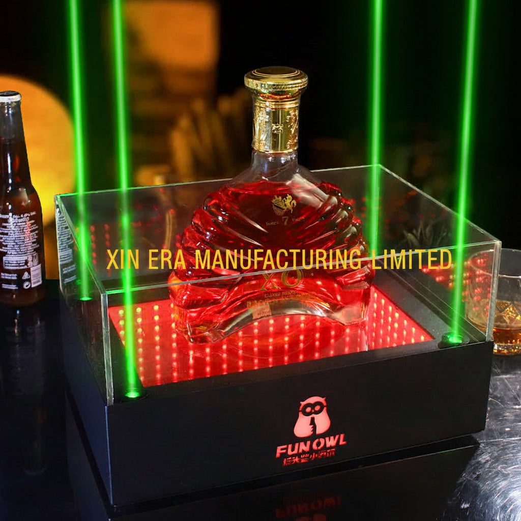 Xinera-Laser-Infinity-Mirror-LED-Bottle-Glorifier-Green-Laser-Beam-VIP-Display-Factory-Real-Shot