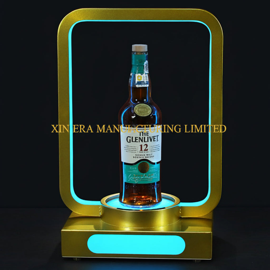 Xinera-Custom-Gold-Frame-LED-Bottle-Glorifier-Luminous-Liquor-Display-Base-VIP-Service-Factory-Real-Shot