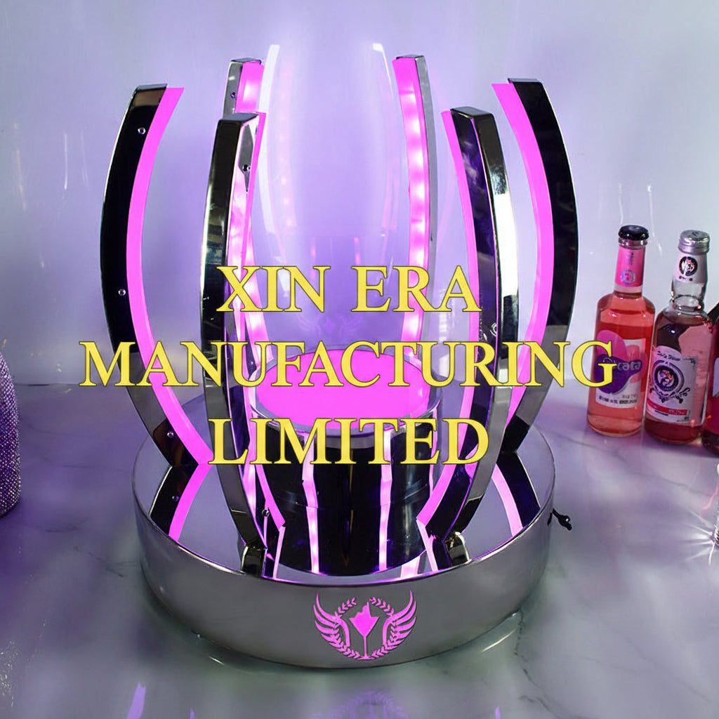 Glow in the dark crown shape VIP bottle holder with purple LED illumination