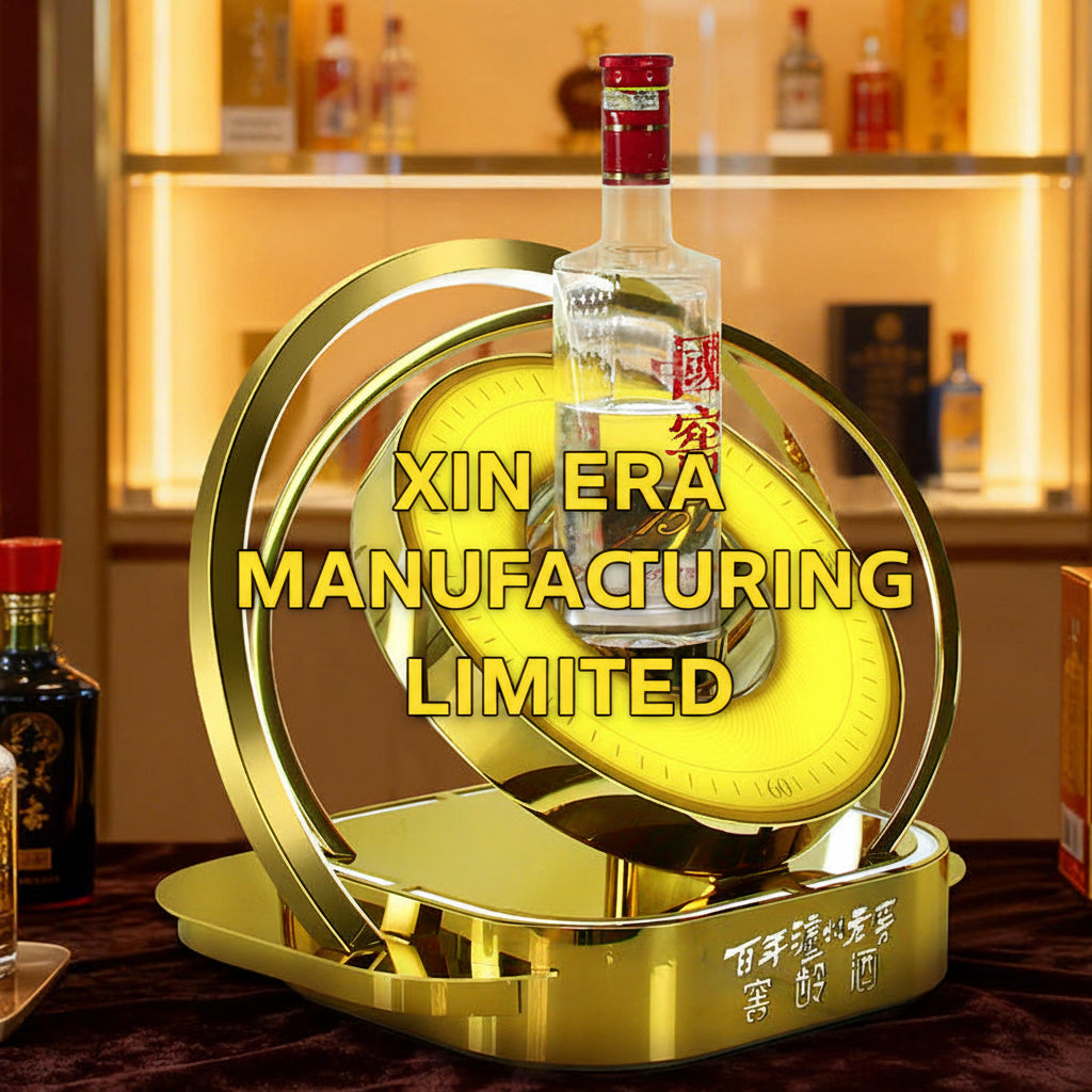 Xinera-Luxury-Gold-LED-Bottle-Glorifier-Circular-Luminous-Liquor-Display-Stand-High-End-Spirits-Showcase-Factory-Real-Shot