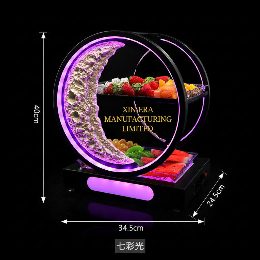 Luxury LED Glowing Fruit Tray - Multi-Layer VIP Snack Rack for Nightclubs & Bars