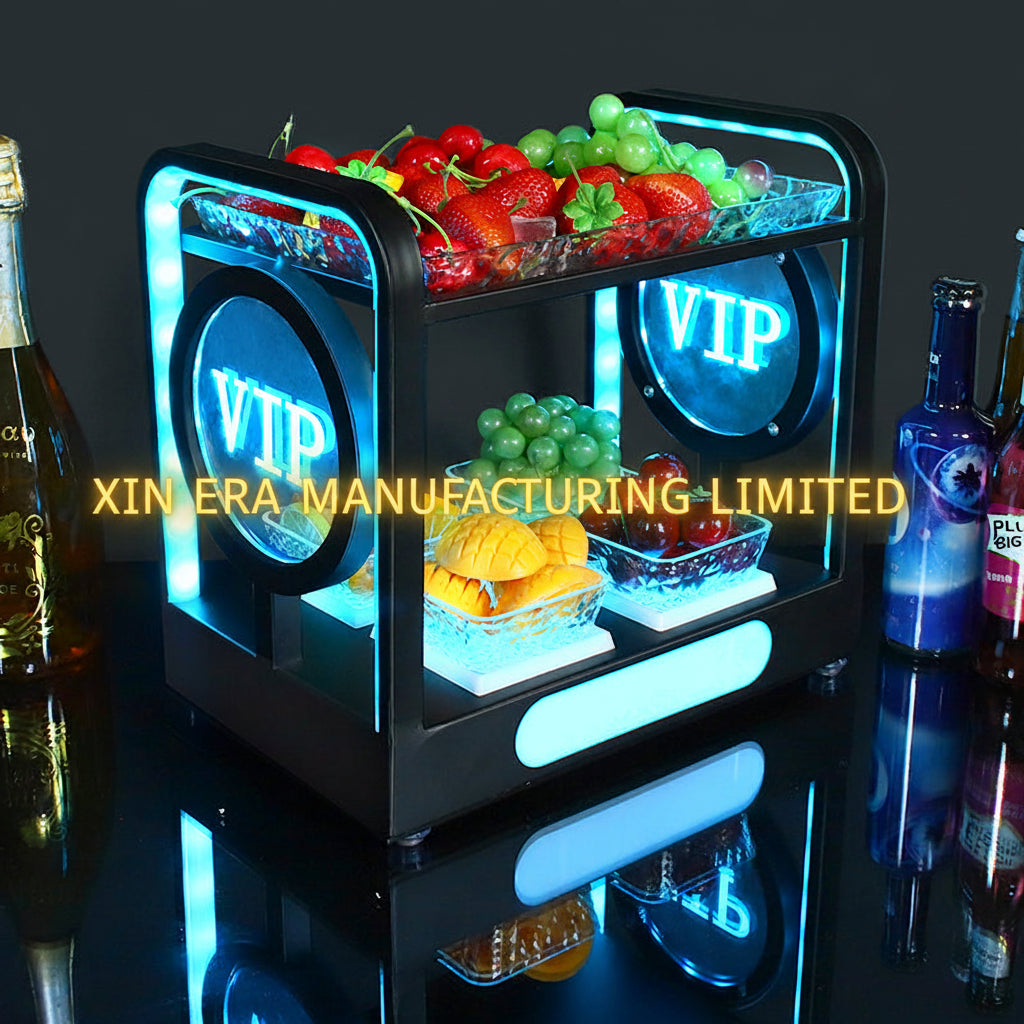 Xinera-2-Tier-LED-Fruit-Platter-Nightclub-VIP-Lounge-Serving-Stand-Balexab-Two-Levels-Luminous-Dessert-Tray-Alternative-Cake-Stand-Factory-Real-Shot