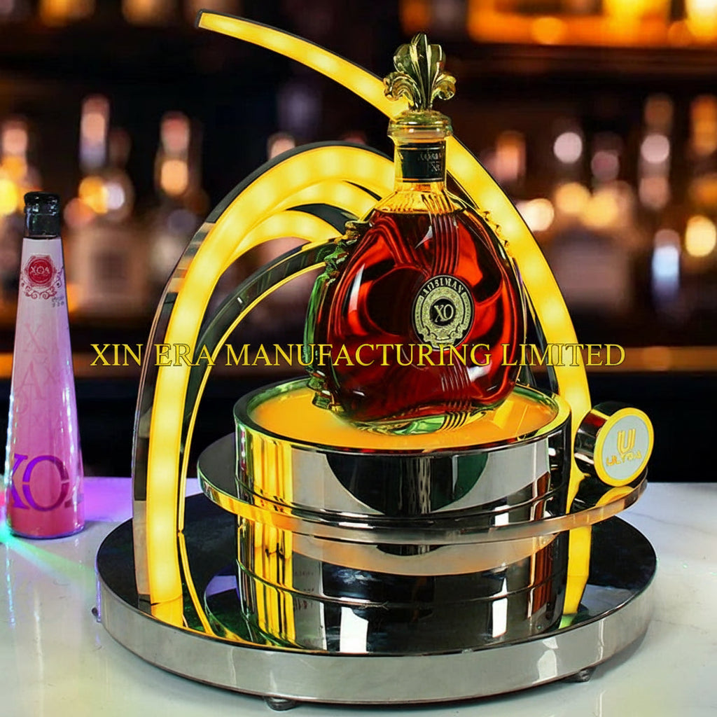 Xinera-Arc-Shaped-LED-Bottle-Glorifier-RGB-Flowing-Light-Display-VIP-Service-Nightclub-Factory-Real-Shot