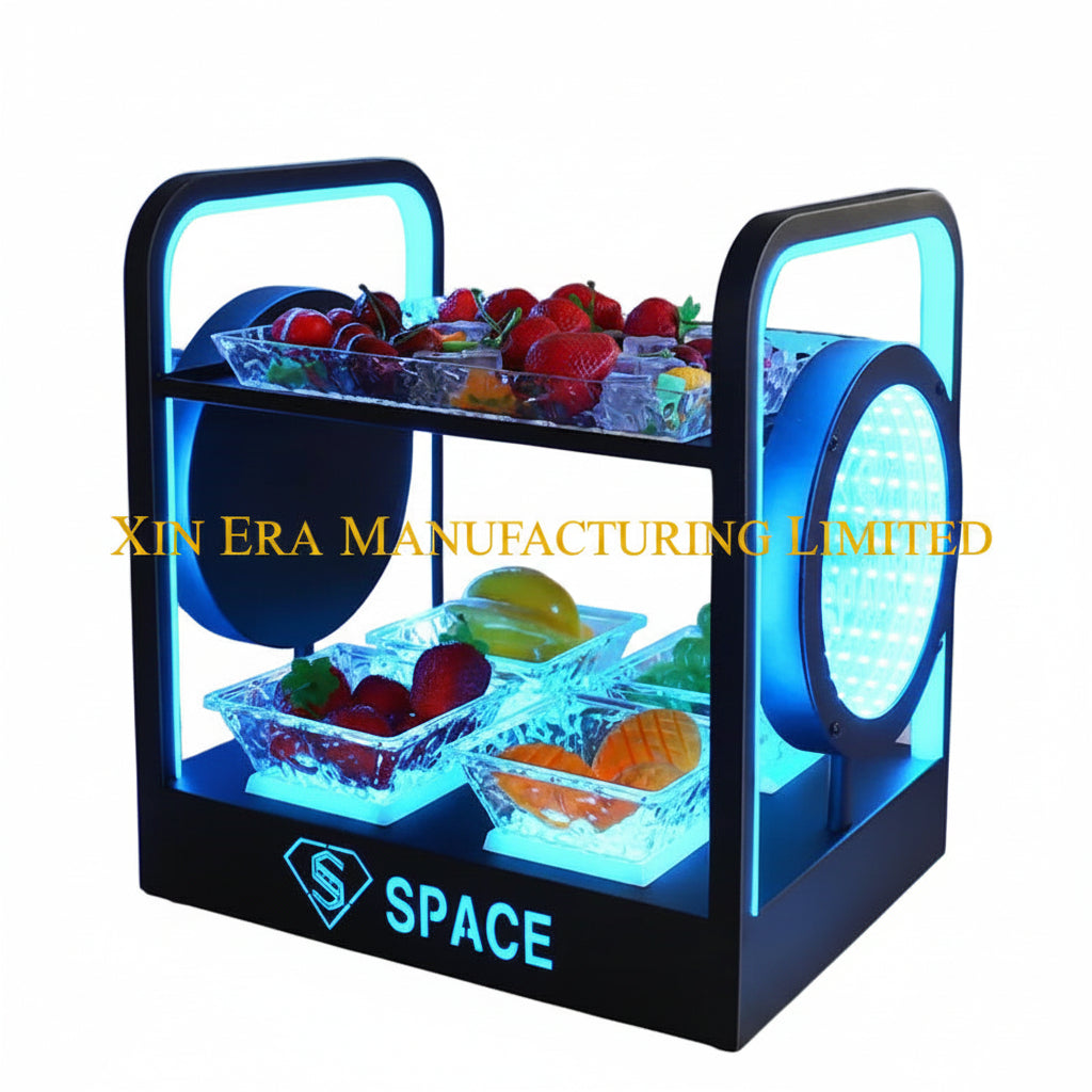 Xinera-LED-Infinity-Mirror-Fruit-Tray-Double-Tier-Luminous-Serving-Rack-SPACE-Custom-Logo-Real-Shot