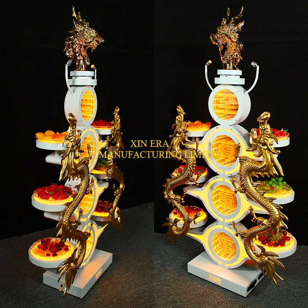 Xinera-Luxury-3-Tier-LED-Dragon-Fruit-Platter-Nightclub-VIP-Lounge-Display-Stand-Three-Levels-Luminous-Dessert-Tray-Alternative-Cake-Stand-Factory-Real-Shot