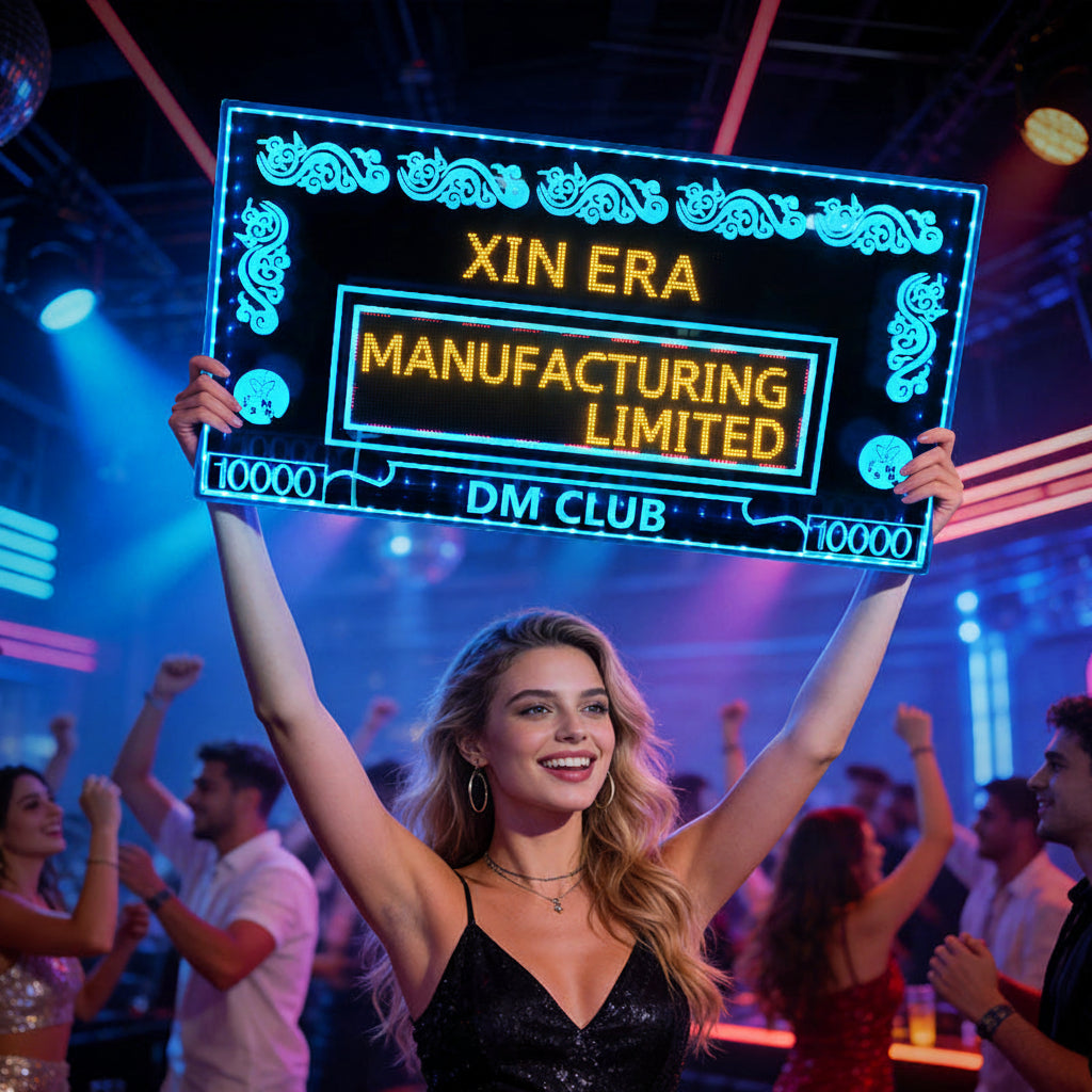 LED Acrylic Glowing Hand Sign for Bar Nightclub, Customizable Light Up Message Board