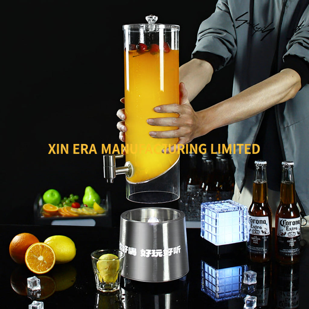 Xinera-Stainless-Steel-Base-Luxury-LED-Beer-Tower-Beverage-Dispenser-Luminous-Juice-Cocktail-Dispenser-With-Tap-Nightclub-VIP-Table-Service-Factory-Real-Shot