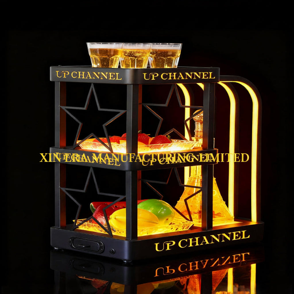 Xinera-Custom-UP-CHANNEL-Logo-LED-VIP-Serving-Cart-3-Tier-Luminous-Liquor-Snack-Display-Rack-Shot-Glass-Holder-Nightclub-Factory-Real-Shot