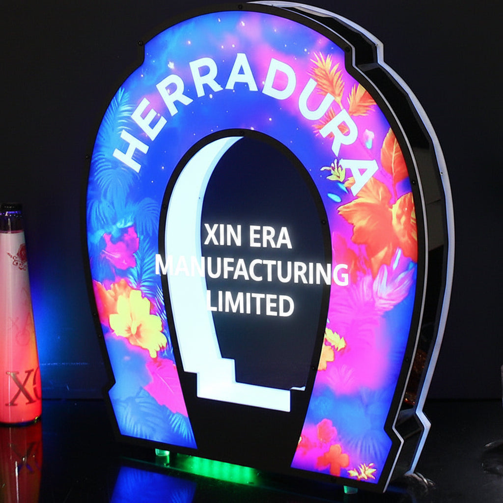 Xinera-Custom-LED-Horse-Shoe-Bottle-Presenter-Luminous-Liquor-Display-Base-VIP-Service-Factory-Real-Shot