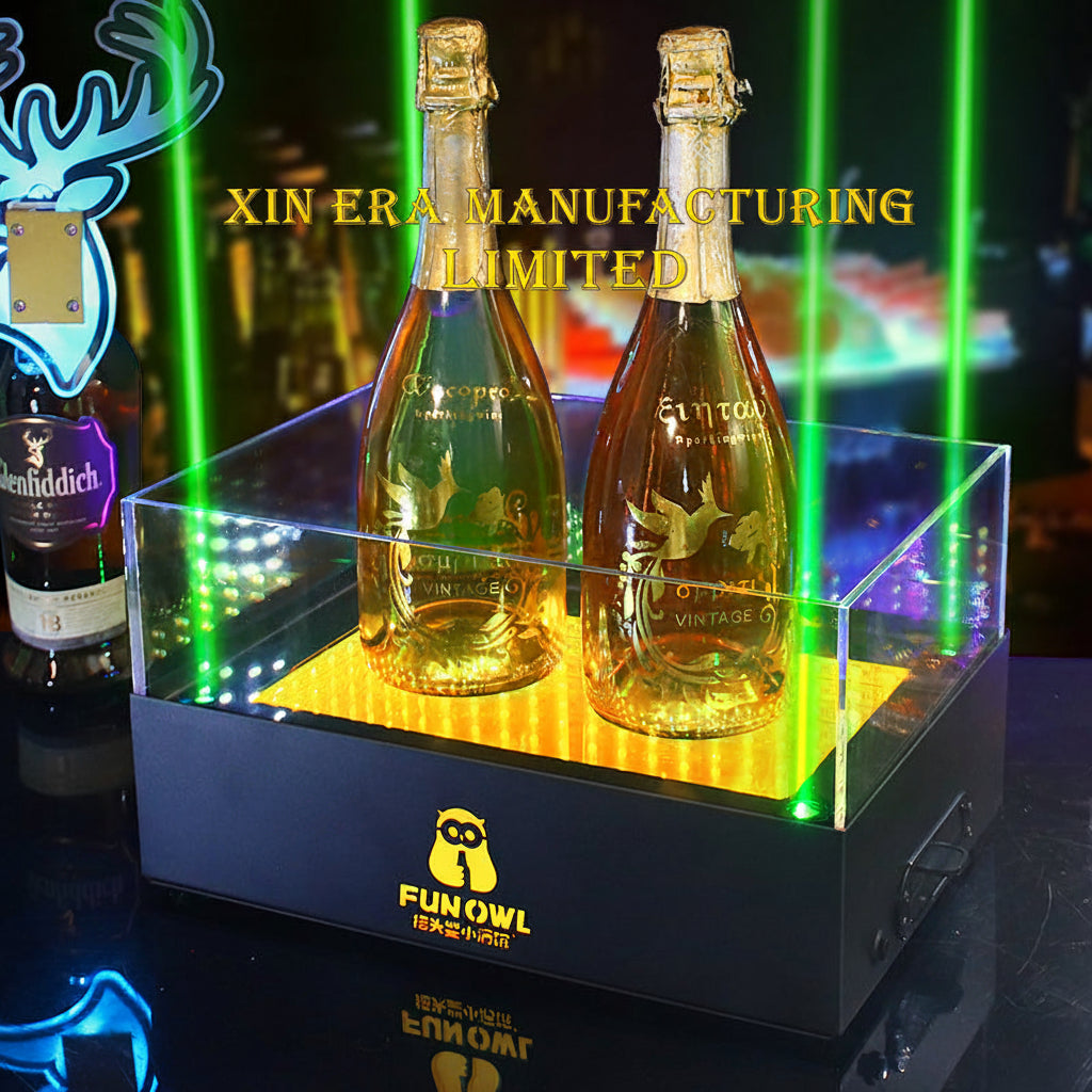 Xinera-Laser-Infinity-Mirror-LED-Bottle-Glorifier-Green-Laser-Beam-VIP-Display-Factory-Real-Shot