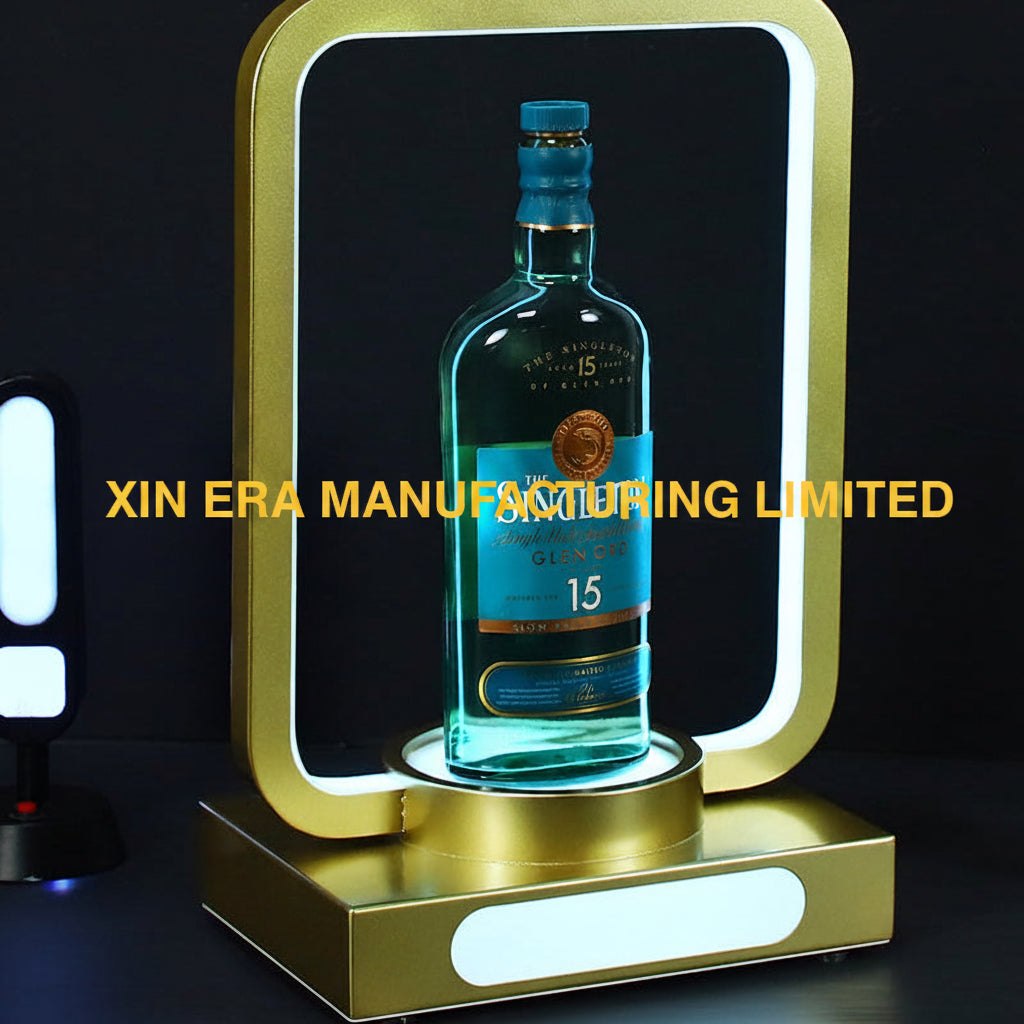 Xinera-Custom-Gold-Frame-LED-Bottle-Glorifier-Luminous-Liquor-Display-Base-VIP-Service-Factory-Real-Shot