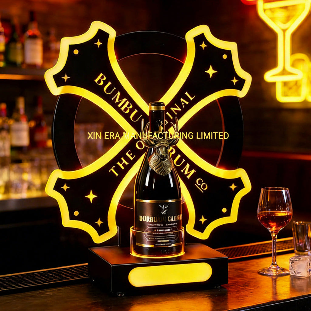 Xinera-Custom-X-Shaped-LED-Bottle-Glorifier-Luminous-Liquor-Display-Base-VIP-Service-Nightclub-Factory-Real-Shot