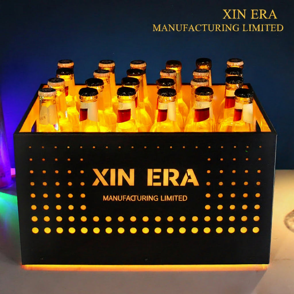 Xinera-Black-Dotted-LED-Ice-Bucket-Custom-Logo-Nightclub-VIP-Service-Factory-Real-Shot