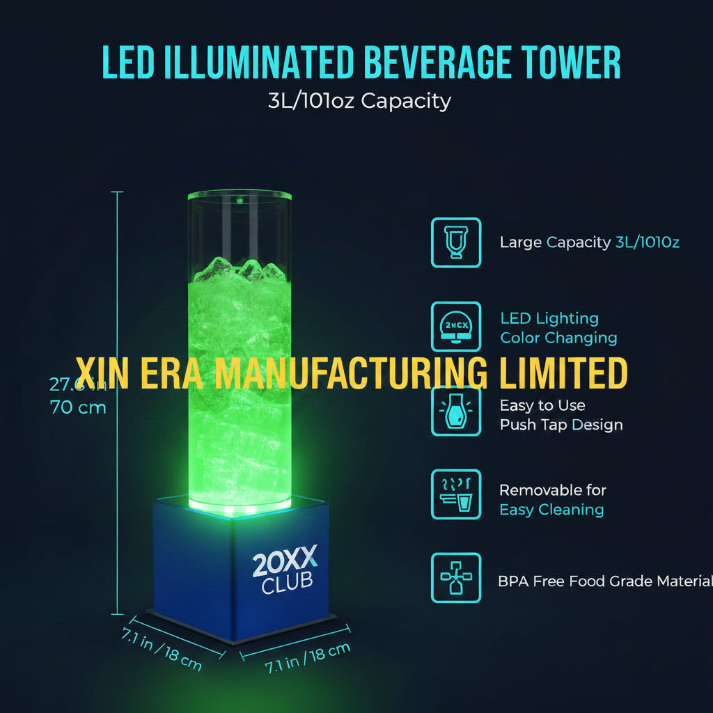 Xinera-Custom-LED-Beer-Tower-Luminous-Square-Drink-Dispenser-with-Tap-20XX-CLUB-Logo-Nightclub-VIP-Service-Factory-Real-Shot