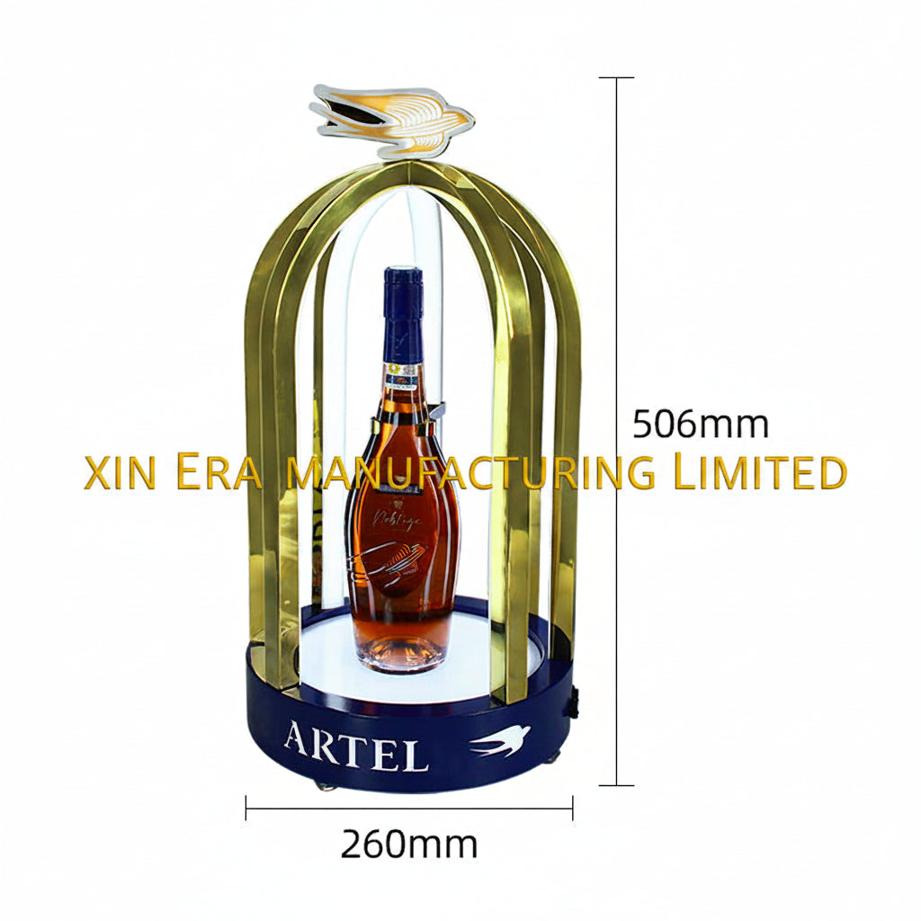 High-end bar furniture LED glorifier for cognac and brandy bottle promotion