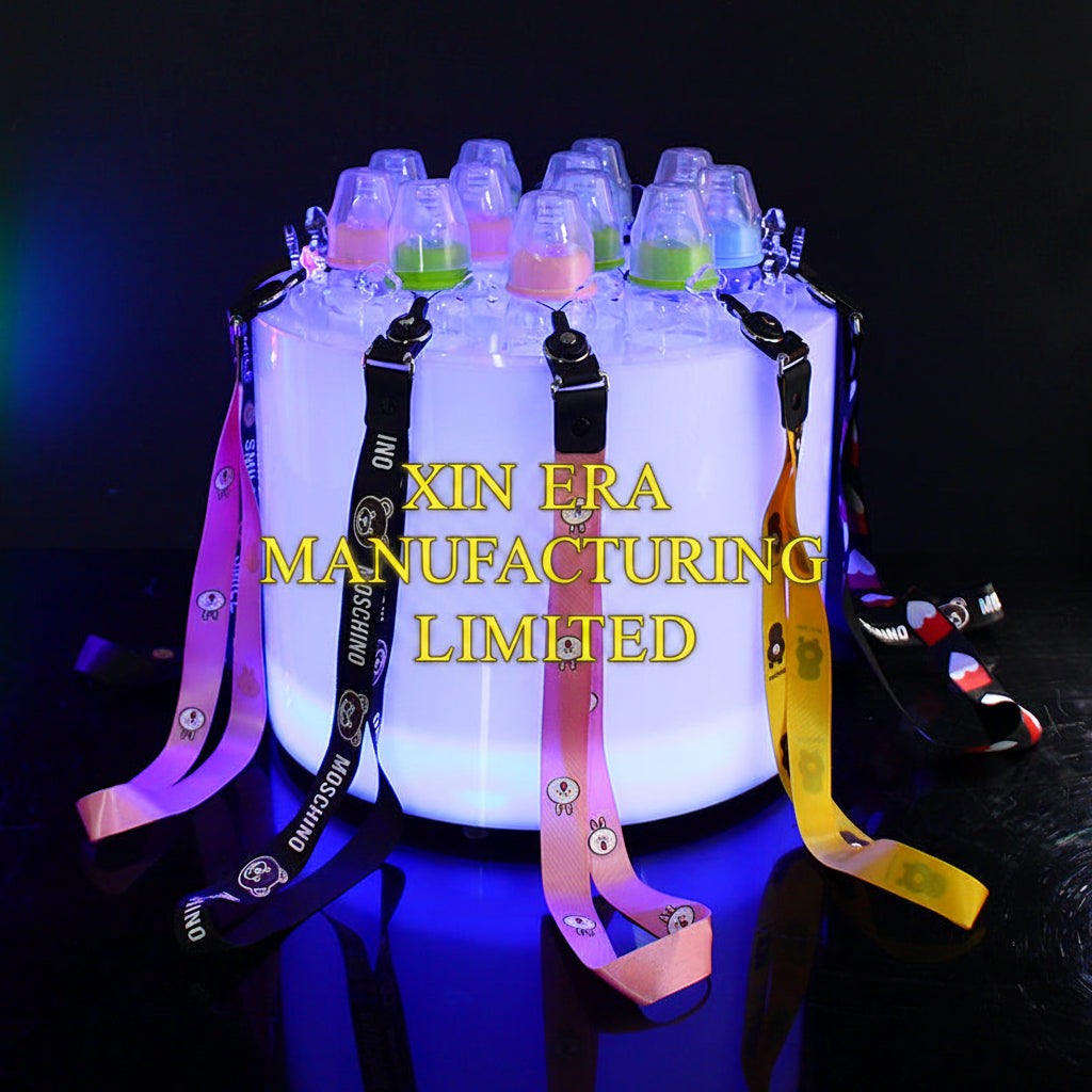Xinera-Green-Slatted-LED-Bottle-Display-Kumbat-Craft-Beer-Custom-Logo-Factory-Real-Shot