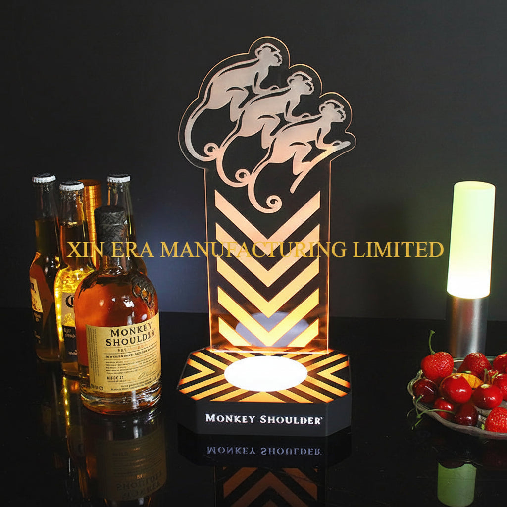 Xinera-LED-Monkey-Shoulder-Wine-Rack-Nightclub-VIP-Whisky-Bottle-Presenter-Laser-Etched-Acrylic-Multi-Color-Base-Single-Bottle-Holder-Factory-Real-Shot