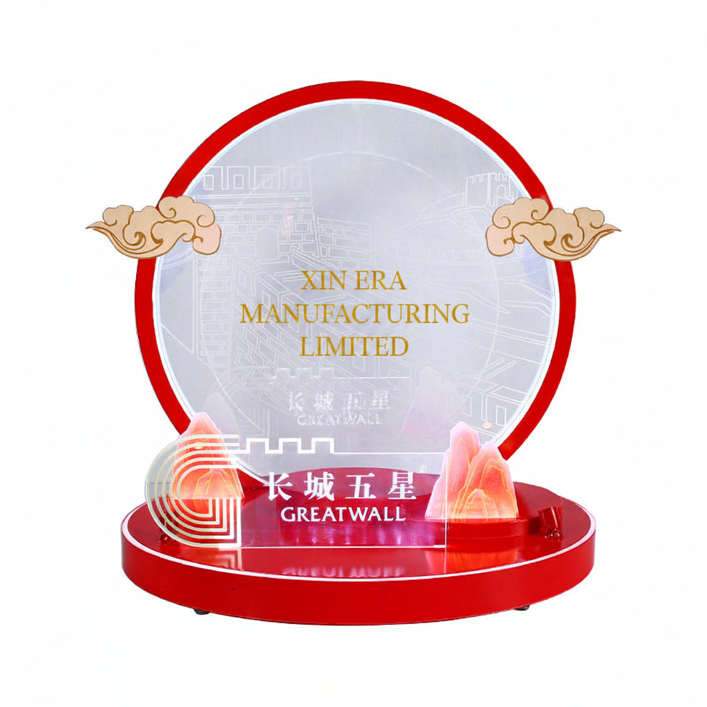 Custom Great Wall theme LED brand glorifier for wine bottle display