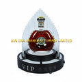 VIP exclusive circular LED bottle presenter in luxury gold frame with warm white lighting