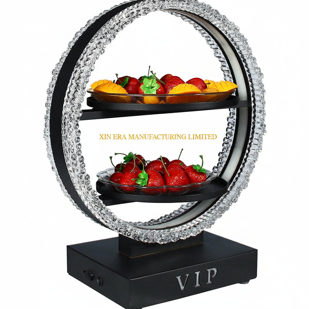 Xinera-Custom-VIP-Logo-LED-Fruit-Bowl-Double-Layer-Circular-Luminous-Cupcake-Serving-Tray-Alternative-Cake-Stand-Nightclub-VIP-Service-Factory-Real-Shot