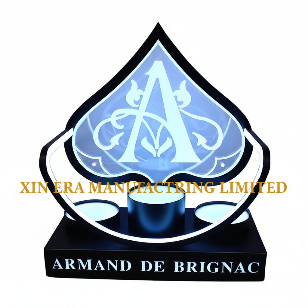 Mini LED Bottle Glow and Glorifier Display for Armand de Brignac Champagne