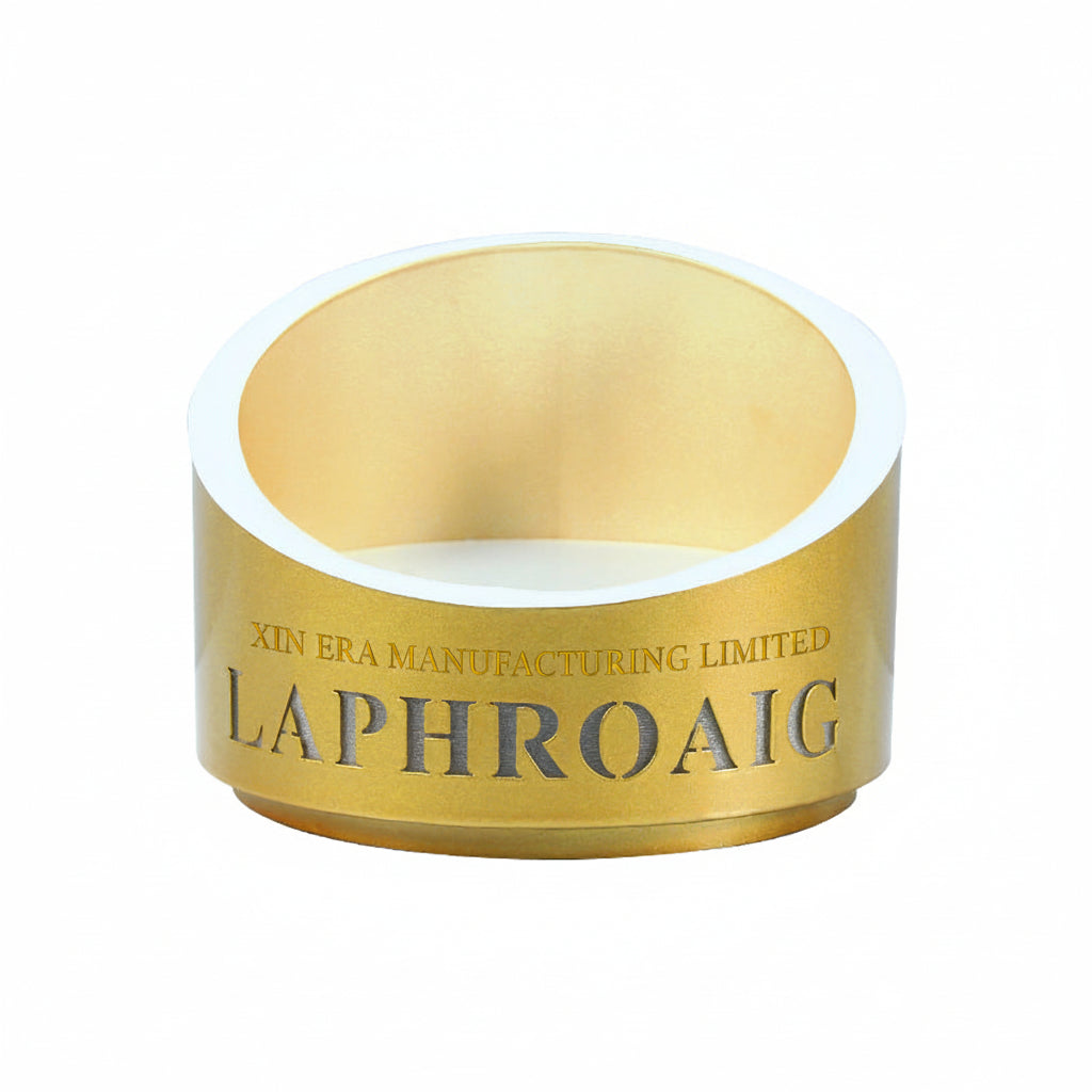 Luxury gold LED bottle glorifier display base with custom branded logo