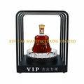 VIP LED square arch bottle glorifier with black metallic geometric cage frame