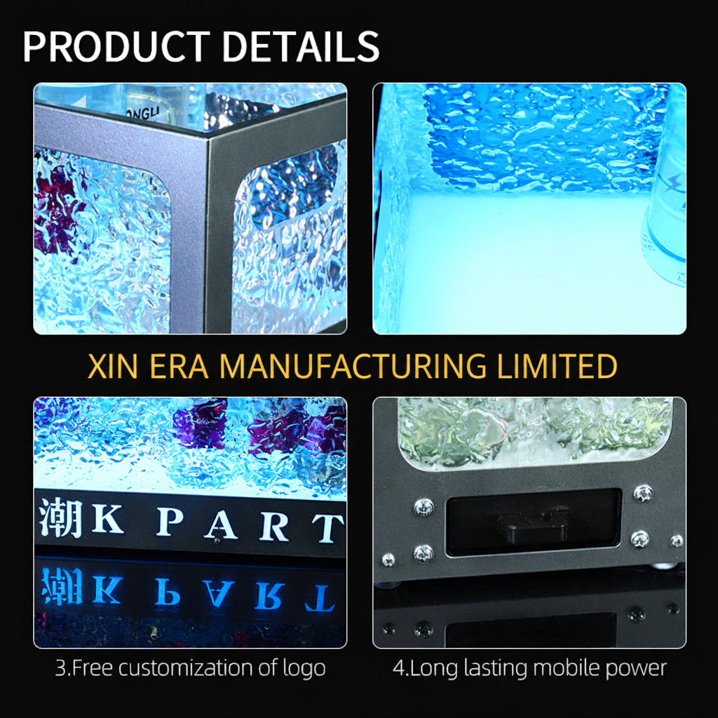 Xinera-Luxury-LED-Ice-Bucket-Glowing-Glacier-Beer-Tray-Bar-Rectangle-Ice-Texture-Customizable-Light-Color-Chao-K-Party-Nightclub-VIP-Table-Service-Factory-Real-Shot