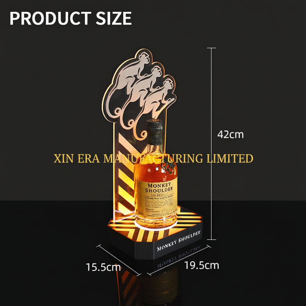 Xinera-LED-Monkey-Shoulder-Wine-Rack-Nightclub-VIP-Whisky-Bottle-Presenter-Laser-Etched-Acrylic-Multi-Color-Base-Single-Bottle-Holder-Factory-Real-Shot