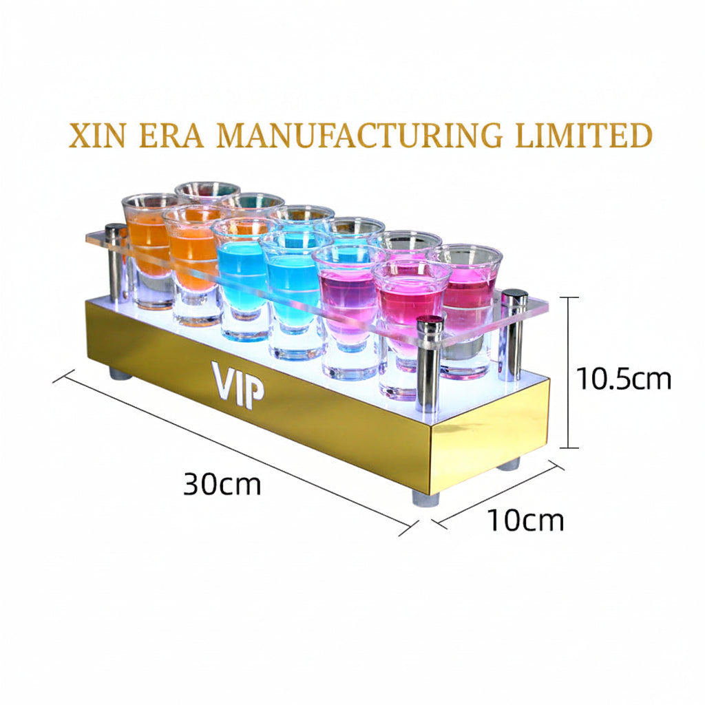 Xinera-Custom-VIP-Logo-Acrylic-LED-Shot-Glass-Holder-12-Slot-Double-Row-Luminous-Cocktail-Shooter-Tray-Nightclub-Table-Service-Factory-Real-Shot