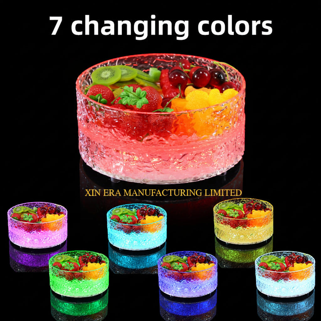 Xinera-Luxury-2-Tier-LED-Fruit-Platter-Bowl-Hammered-Glass-Texture-Luminous-Snack-Tray-Nightclub-VIP-Table-Service-Factory-Real-Shot