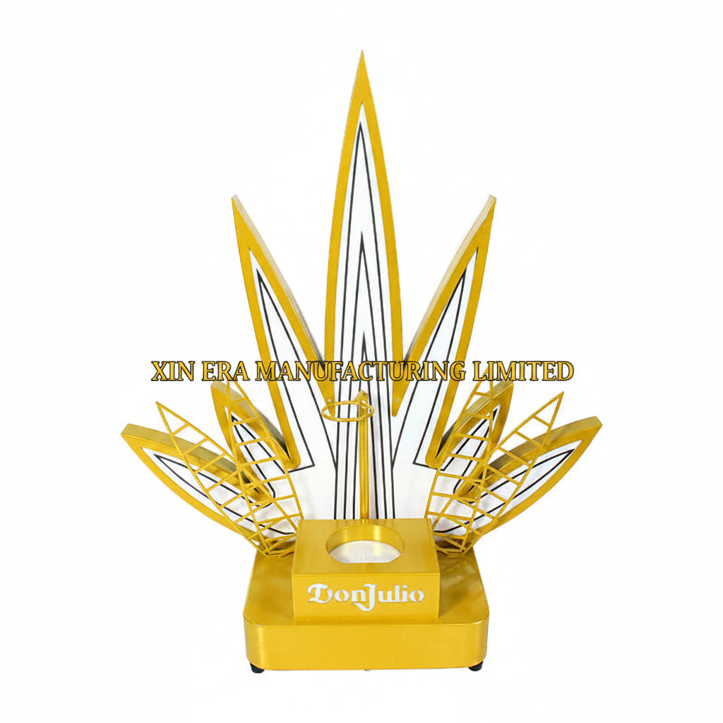 VIP LED agave bottle presenter in luxury gold lighting for nightclub VIP bottle service
