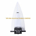 VIP LED single bottle glorifier with black base and clear 3-layer nested arch background frame