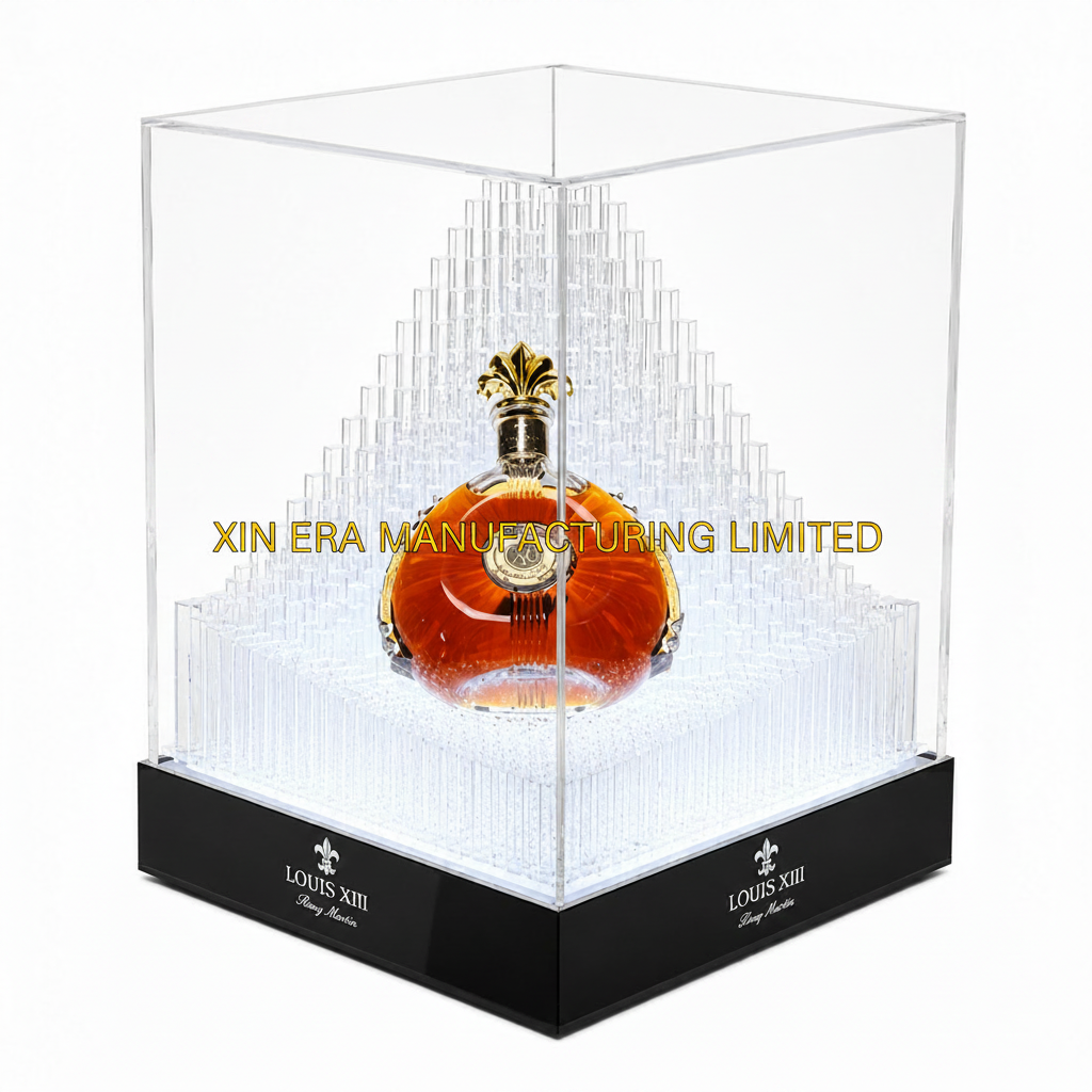 Xinera-Louis-XIII-Pyramid-LED-Liquor-Display-Case-Luxury-VIP-Service-Real-Shot
